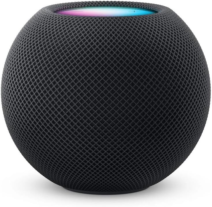 Fotografía técnica oficial de Apple HomePod (2ª Gen) con Audio Espacial, Sensor de Temperatura y Humedad y Matter - Vista frontal con fondo neutro