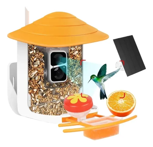 Ver especificaciones técnicas y precio actualizado de Bilantan Comedero Solar para Pájaros con Cámara Gran Angular 1080p y Detección PIR Fotografía técnica oficial de Bilantan Comedero Solar para Pájaros con Cámara Gran Angular 1080p y Detección PIR - Vista frontal con fondo neutro