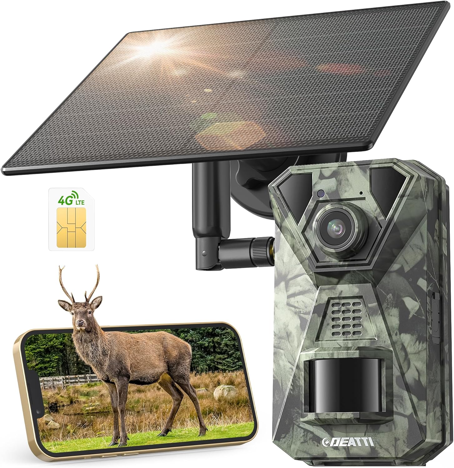 Ver especificaciones técnicas y precio actualizado de CamoTrack Pro Cámara Cinegética 4G LTE Solar con Notificaciones Push Instantáneas Fotografía técnica oficial de CamoTrack Pro Cámara Cinegética 4G LTE Solar con Notificaciones Push Instantáneas - Vista frontal con fondo neutro