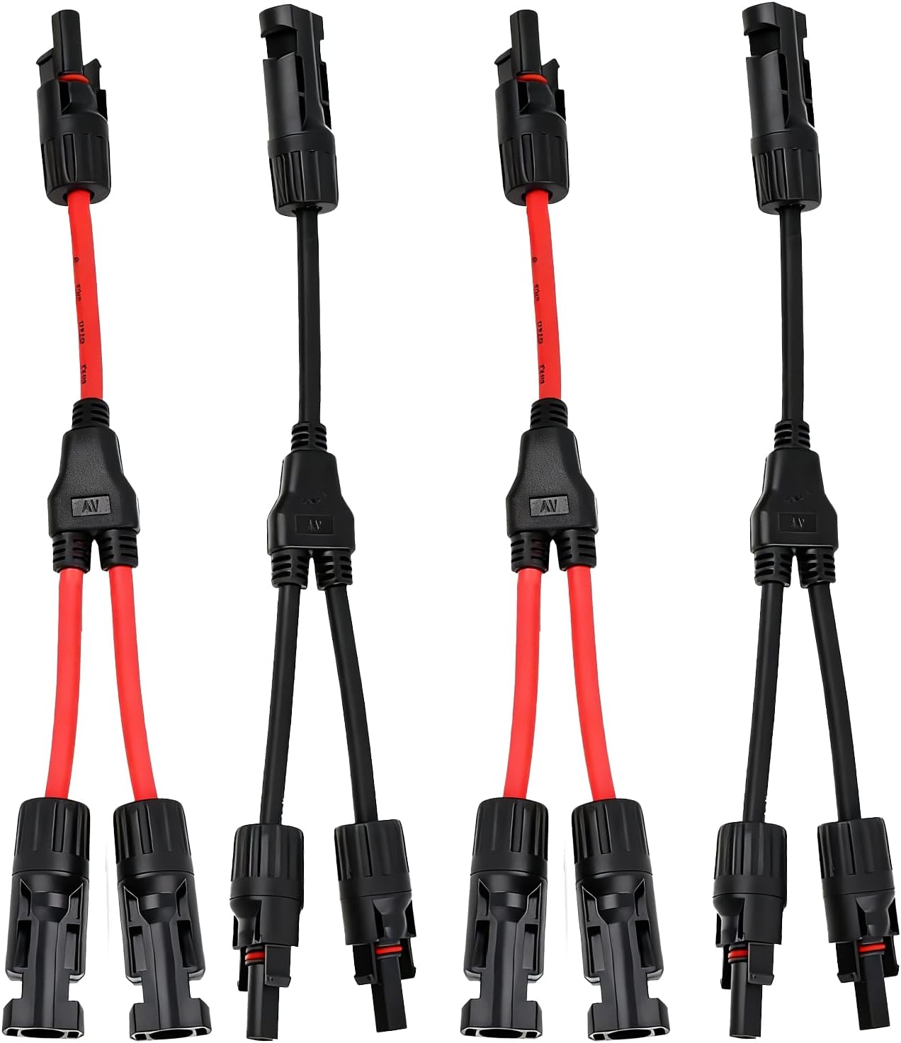 Fotografía técnica oficial de Pack Conectores en Y MC4 Divisor Paralelo 1 a 2 MMF/FFM 30A IP67 para Paneles Fotovoltaicos - Vista frontal con fondo neutro