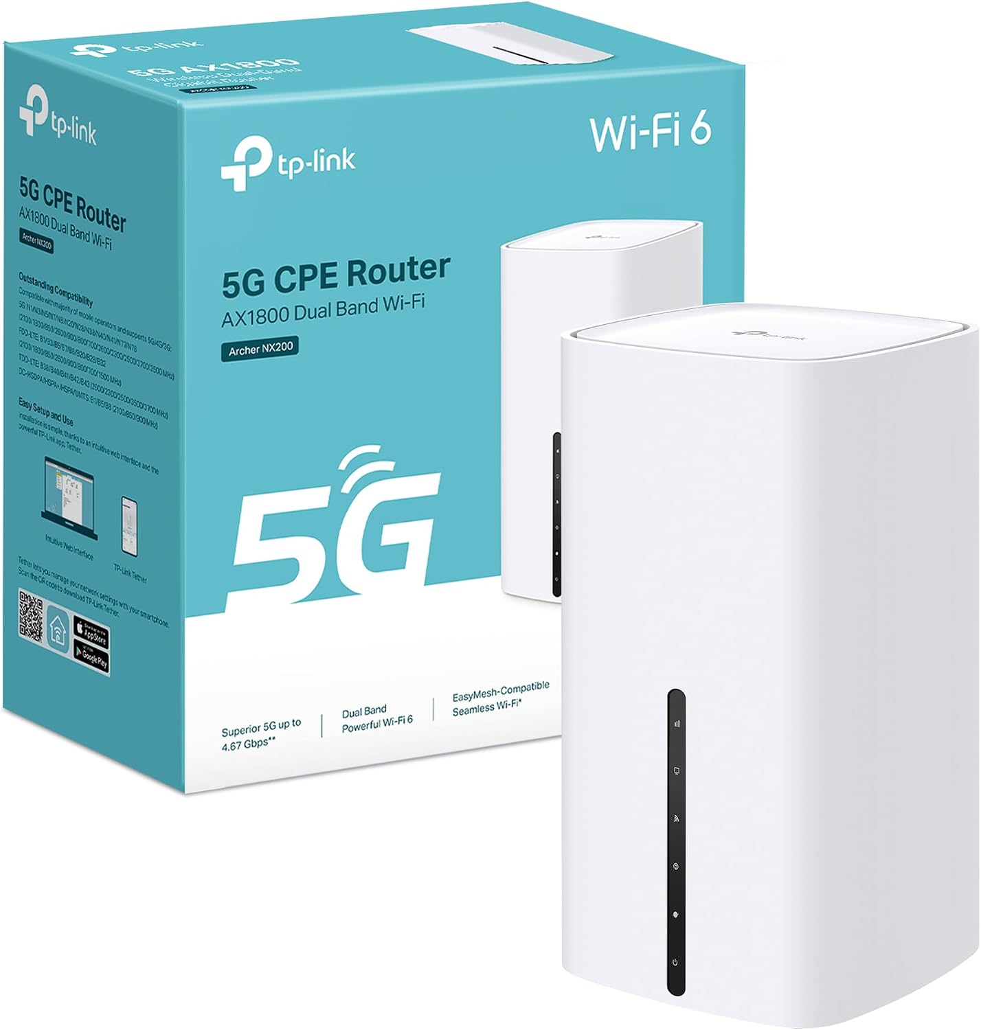 Fotografía técnica oficial de Cudy LT500 Outdoor Router 4G LTE Cat 4 de Exterior IP65 con Antenas Desmontables - Vista frontal con fondo neutro