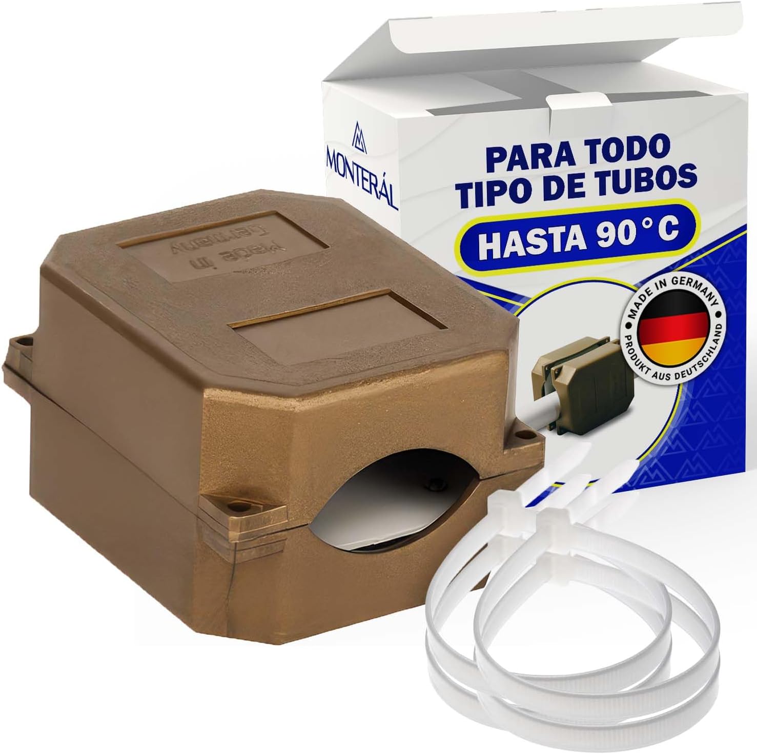 Fotografía técnica oficial de Descalcificador Magnético Ecológico para Tuberías con Imanes de Neodimio NdFeB - Vista frontal con fondo neutro