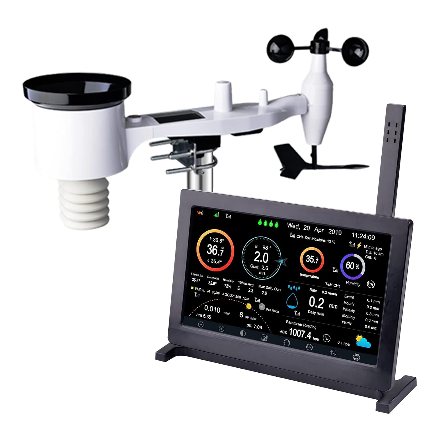 Ver especificaciones técnicas y precio actualizado de Ecowitt GW1100 Pasarela Meteorológica WiFi USB con Sensores de Presión, Temp y Humedad Fotografía técnica oficial de Ecowitt GW1100 Pasarela Meteorológica WiFi USB con Sensores de Presión, Temp y Humedad - Vista frontal con fondo neutro