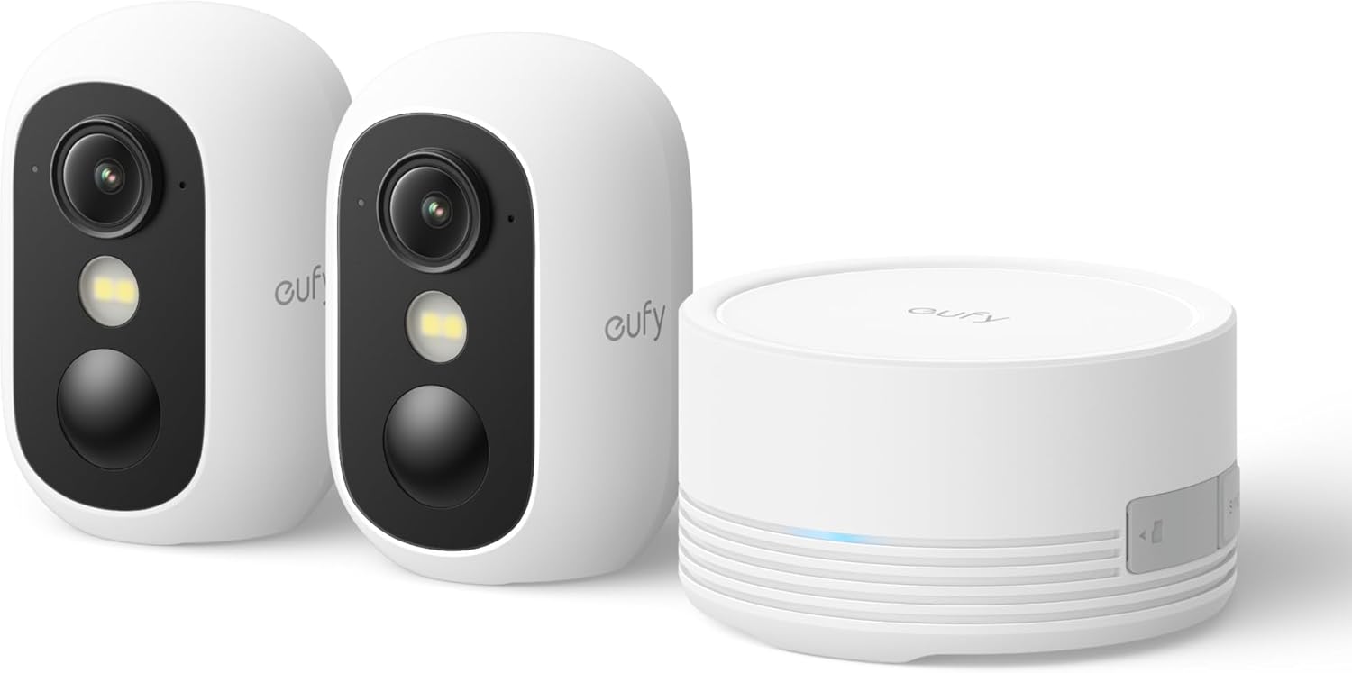 Ver especificaciones técnicas y precio actualizado de eufyCam S330 (eufyCam 3) Cámara Solar 4K con Panel Solar Integrado y Reconocimiento Facial Fotografía técnica oficial de eufyCam S330 (eufyCam 3) Cámara Solar 4K con Panel Solar Integrado y Reconocimiento Facial - Vista frontal con fondo neutro