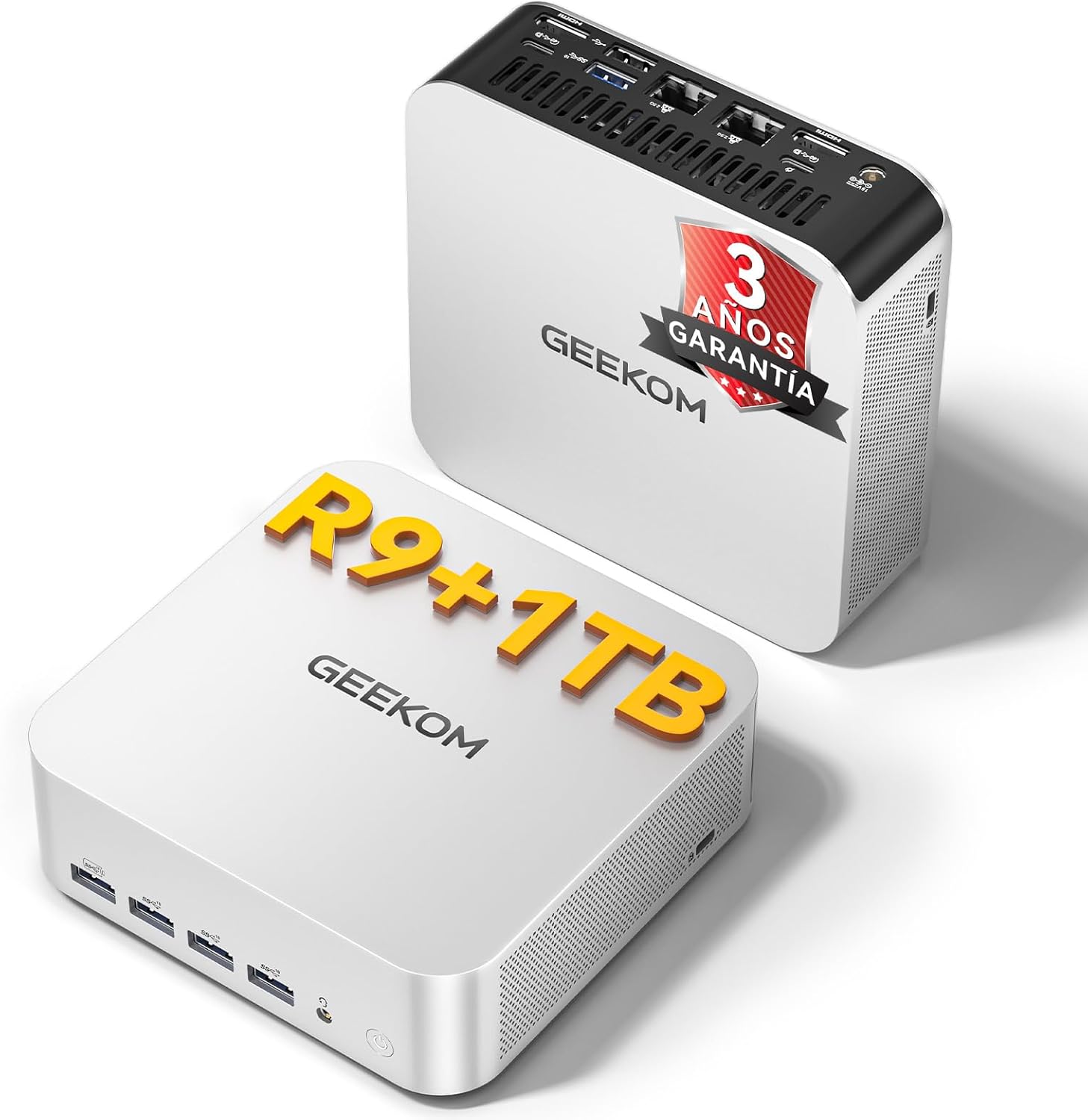 Ver especificaciones técnicas y precio actualizado de GEEKOM A7 MAX Mini PC con AMD Ryzen 9 7940HS (Agentic AI PC, 32GB DDR5, 1TB SSD PCIe 4.0) Fotografía técnica oficial de GEEKOM A7 MAX Mini PC con AMD Ryzen 9 7940HS (Agentic AI PC, 32GB DDR5, 1TB SSD PCIe 4.0) - Vista frontal con fondo neutro