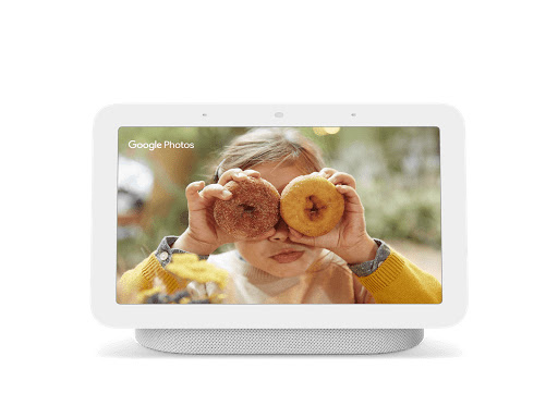 Fotografía técnica oficial de Google Nest Hub (2ª Gen) Pantalla Inteligente con Asistente Google y Sensor Soli - Vista frontal con fondo neutro