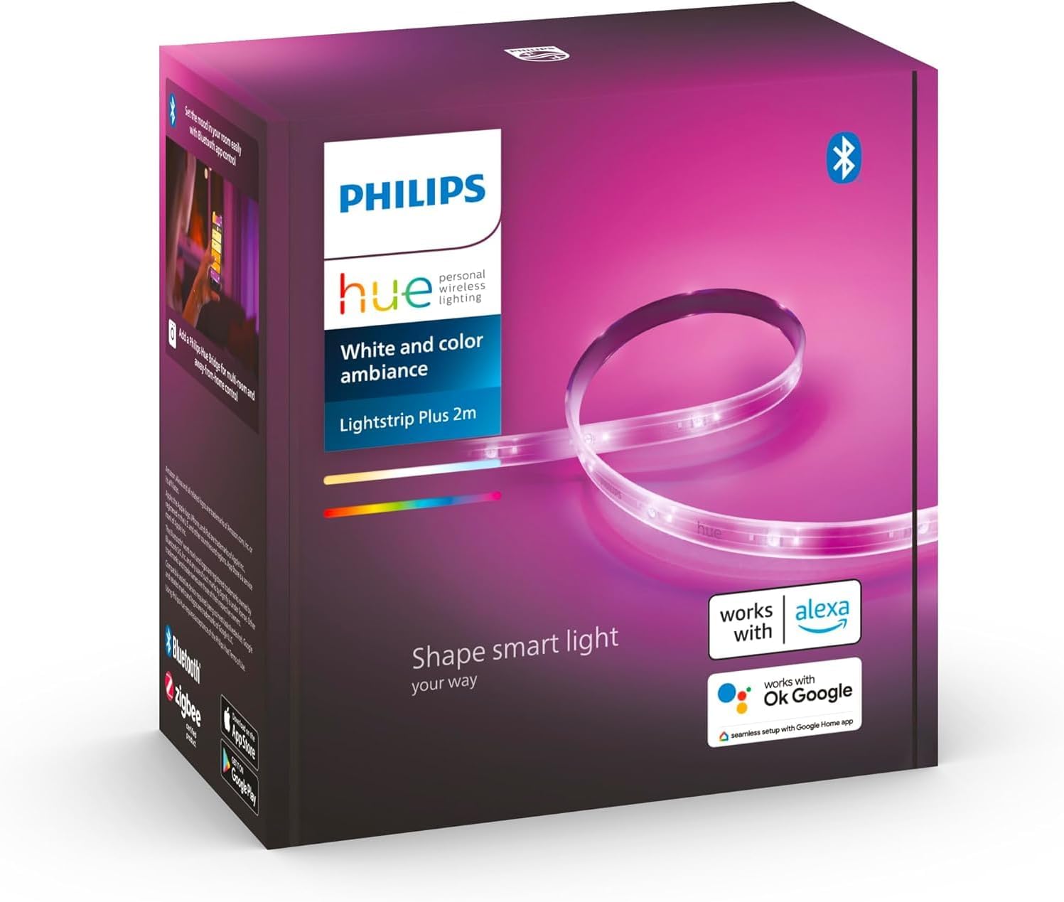 Fotografía técnica oficial de Govee Tira LED M1 de 2 Metros con Matter, Alta Densidad de LEDs (60 LED/m) y RGBIC+ - Vista frontal con fondo neutro