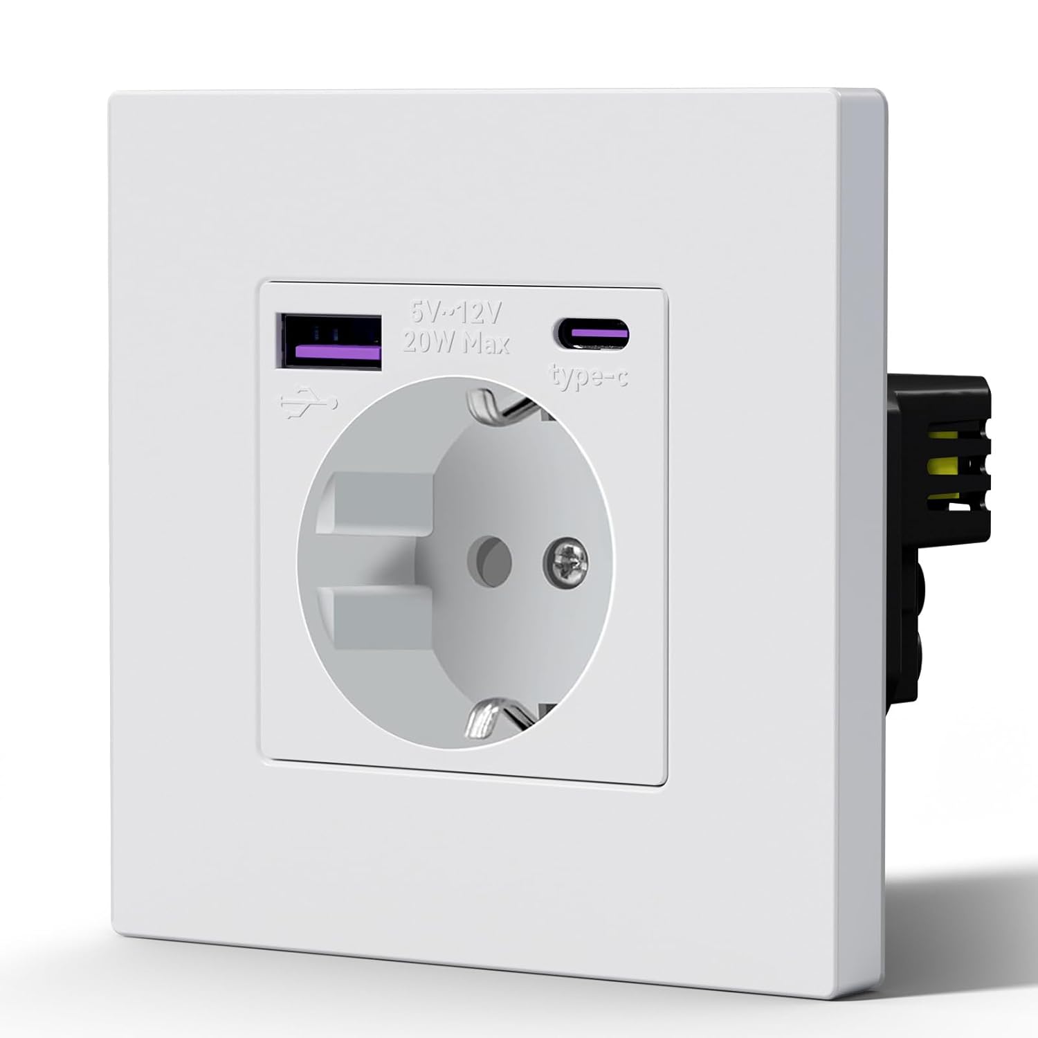 Fotografía técnica oficial de MOES Interruptor de Pared Táctil Inteligente Zigbee 3.0 Sin Neutro 1 Pulsador - Vista frontal con fondo neutro