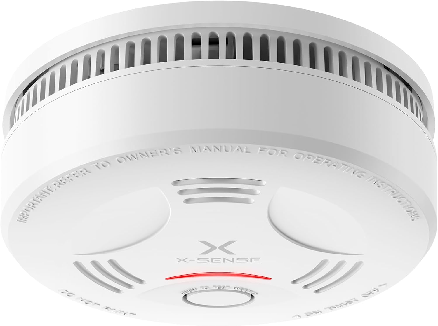 Fotografía técnica oficial de Google Nest Protect Detector Inteligente de Humo y Monóxido de Carbono con Alertas de Voz - Vista frontal con fondo neutro