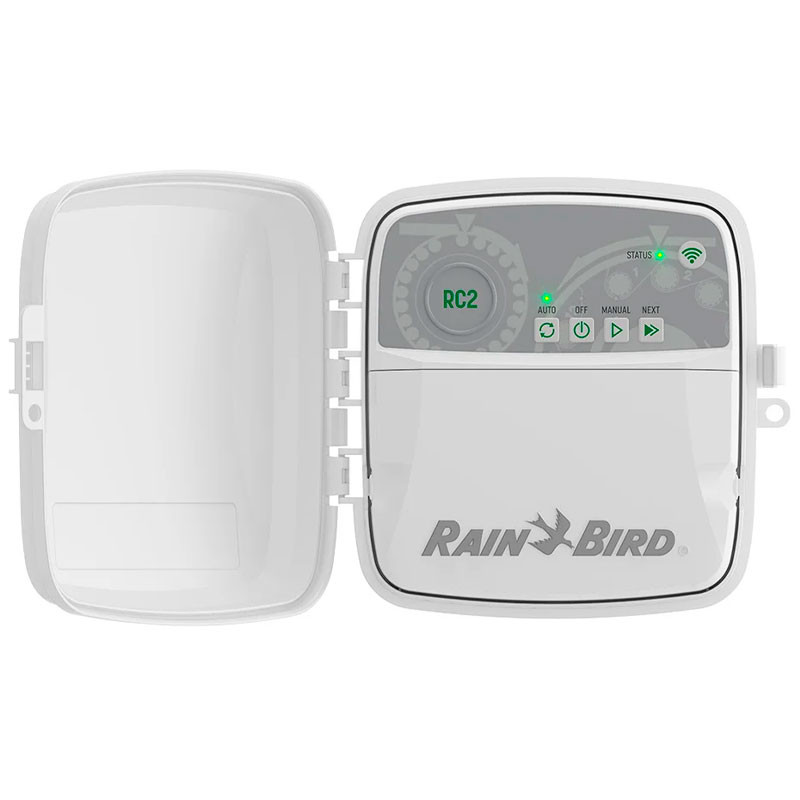 Ver especificaciones técnicas y precio actualizado de Rain Bird RC2-230V Programador de Riego Inteligente 8 Estaciones con WiFi Integrado Fotografía técnica oficial de Rain Bird RC2-230V Programador de Riego Inteligente 8 Estaciones con WiFi Integrado - Vista frontal con fondo neutro