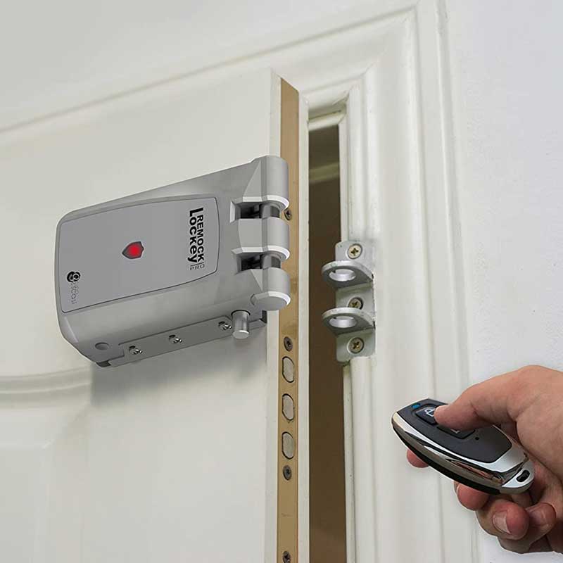 Ver especificaciones técnicas y precio actualizado de Remock Lockey Pro Cerradura de Seguridad Invisible con 4 Mandos a Distancia y Desbloqueo de Emergencia Fotografía técnica oficial de Remock Lockey Pro Cerradura de Seguridad Invisible con 4 Mandos a Distancia y Desbloqueo de Emergencia - Vista frontal con fondo neutro