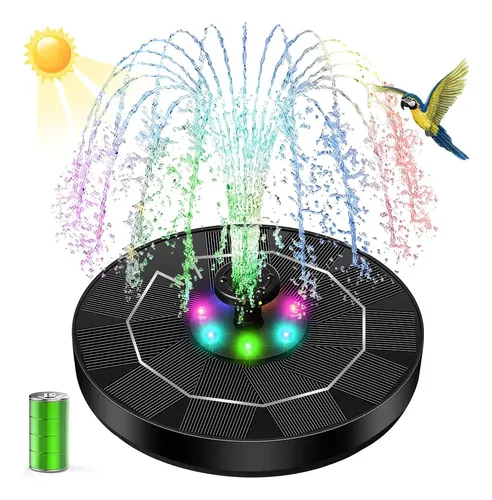 Ver especificaciones técnicas y precio actualizado de SolarPure Bomba de Fuente Solar Flotante con Batería de 3000mAh y Luces LED RGB Nocturnas Fotografía técnica oficial de SolarPure Bomba de Fuente Solar Flotante con Batería de 3000mAh y Luces LED RGB Nocturnas - Vista frontal con fondo neutro