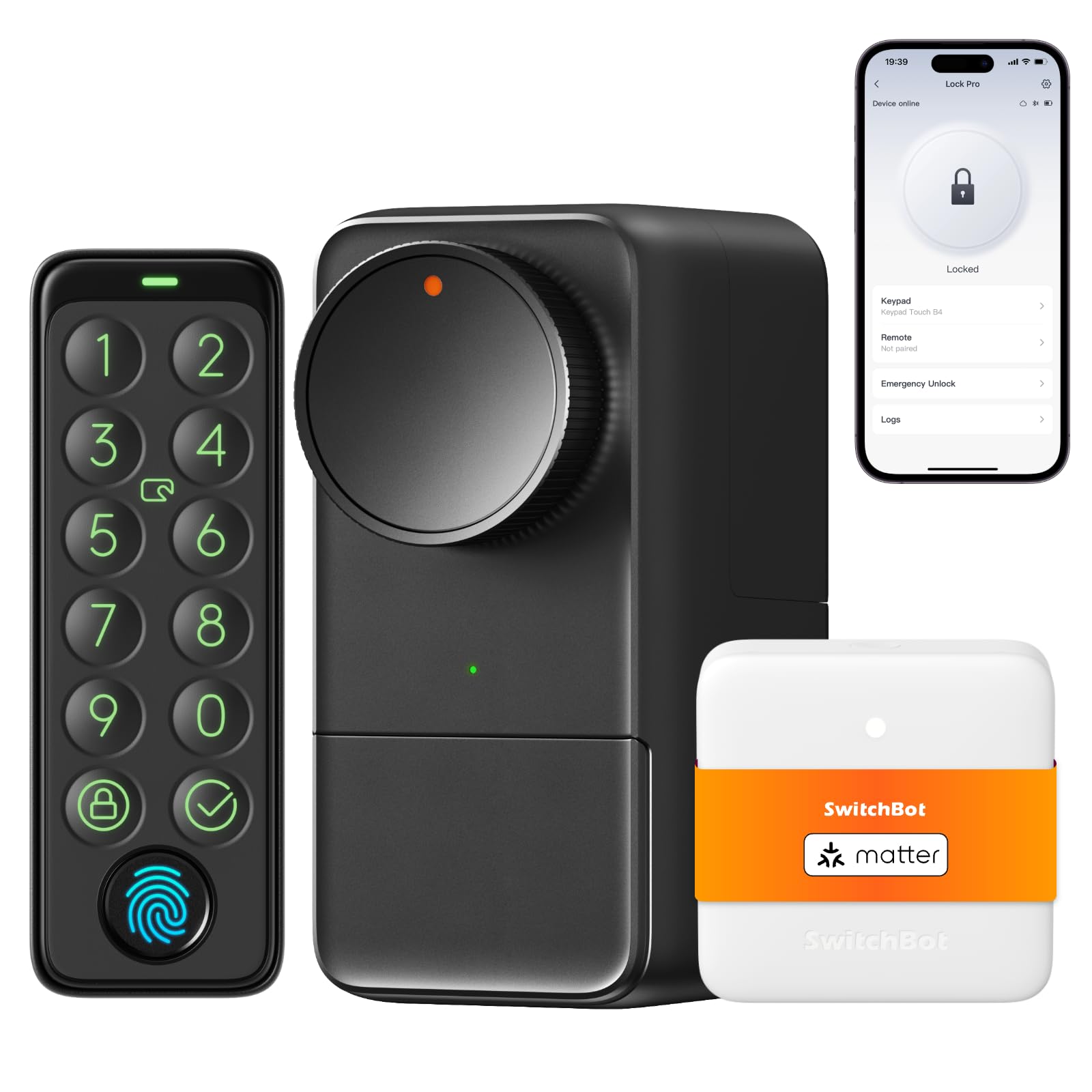 Cerradura inteligente SwitchBot Lock Pro instalada en puerta interior con pomo rotativo de aleación de aluminio