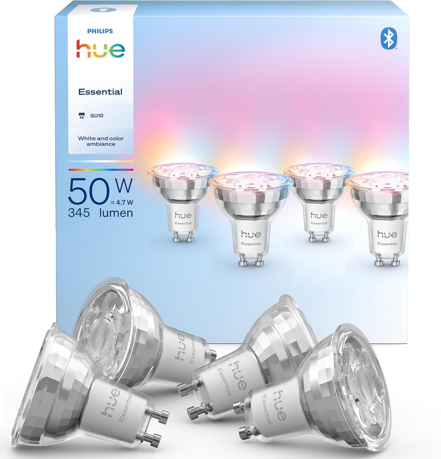 Fotografía técnica oficial de TP-Link Tapo L530E Bombilla LED Inteligente WiFi Multicolor E27 de 806 Lúmenes - Vista frontal con fondo neutro