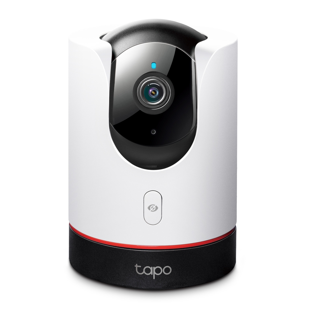 Ver especificaciones técnicas y precio actualizado de TP-Link Tapo C225 Cámara de Vigilancia Interior 2K QHD con Giro 360°, IA y Modo Privacidad Físico Fotografía técnica oficial de TP-Link Tapo C225 Cámara de Vigilancia Interior 2K QHD con Giro 360°, IA y Modo Privacidad Físico - Vista frontal con fondo neutro
