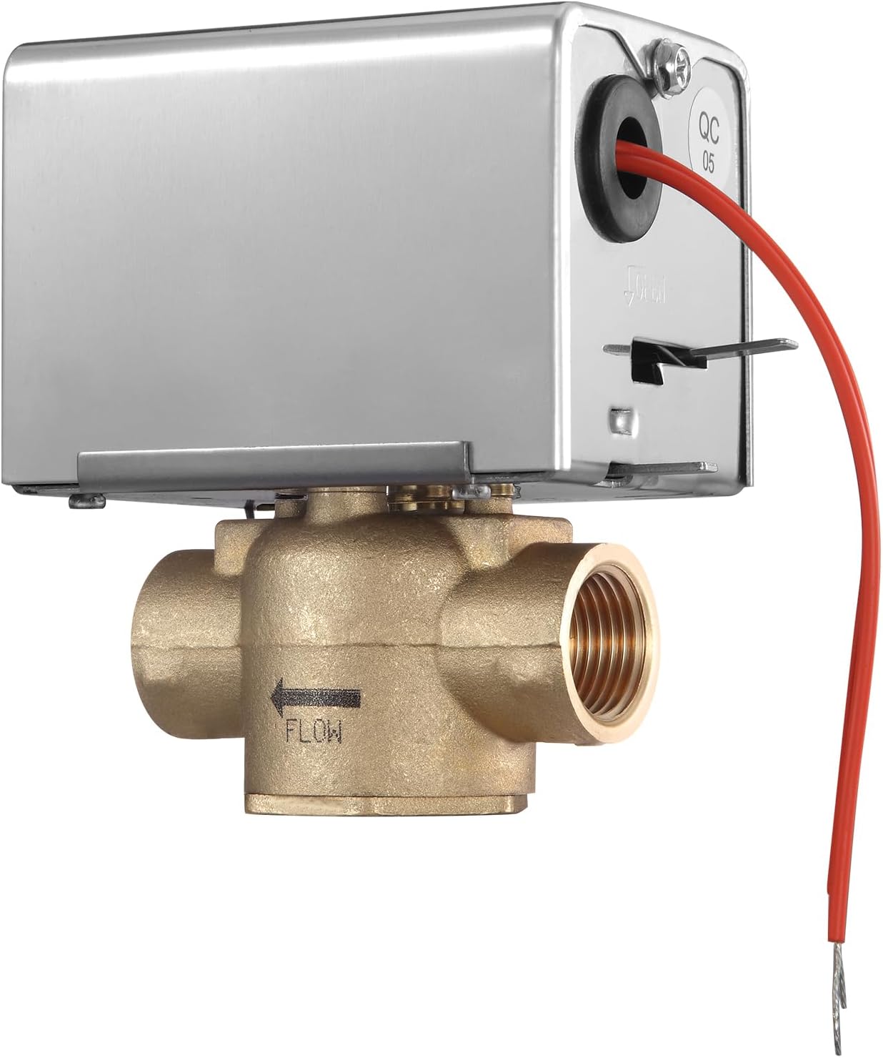 Ver especificaciones técnicas y precio actualizado de Válvula Motorizada de Latón 12V DC DN15 (1/2") con Retorno Automático por Condensador Fotografía técnica oficial de Válvula Motorizada de Latón 12V DC DN15 (1/2") con Retorno Automático por Condensador - Vista frontal con fondo neutro