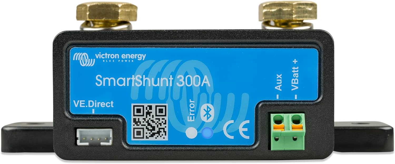 Ver especificaciones técnicas y precio actualizado de Victron Energy SmartShunt 500A/50mV Monitor de Batería con Bluetooth Integrado Fotografía técnica oficial de Victron Energy SmartShunt 500A/50mV Monitor de Batería con Bluetooth Integrado - Vista frontal con fondo neutro