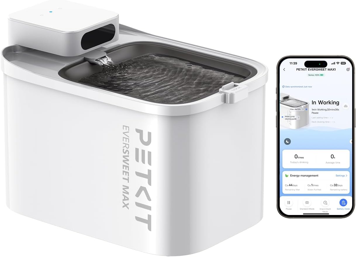 Fotografía técnica oficial de Xiaomi Smart Pet Fountain Fuente Conectada para Perros y Gatos con Control por App - Vista frontal con fondo neutro