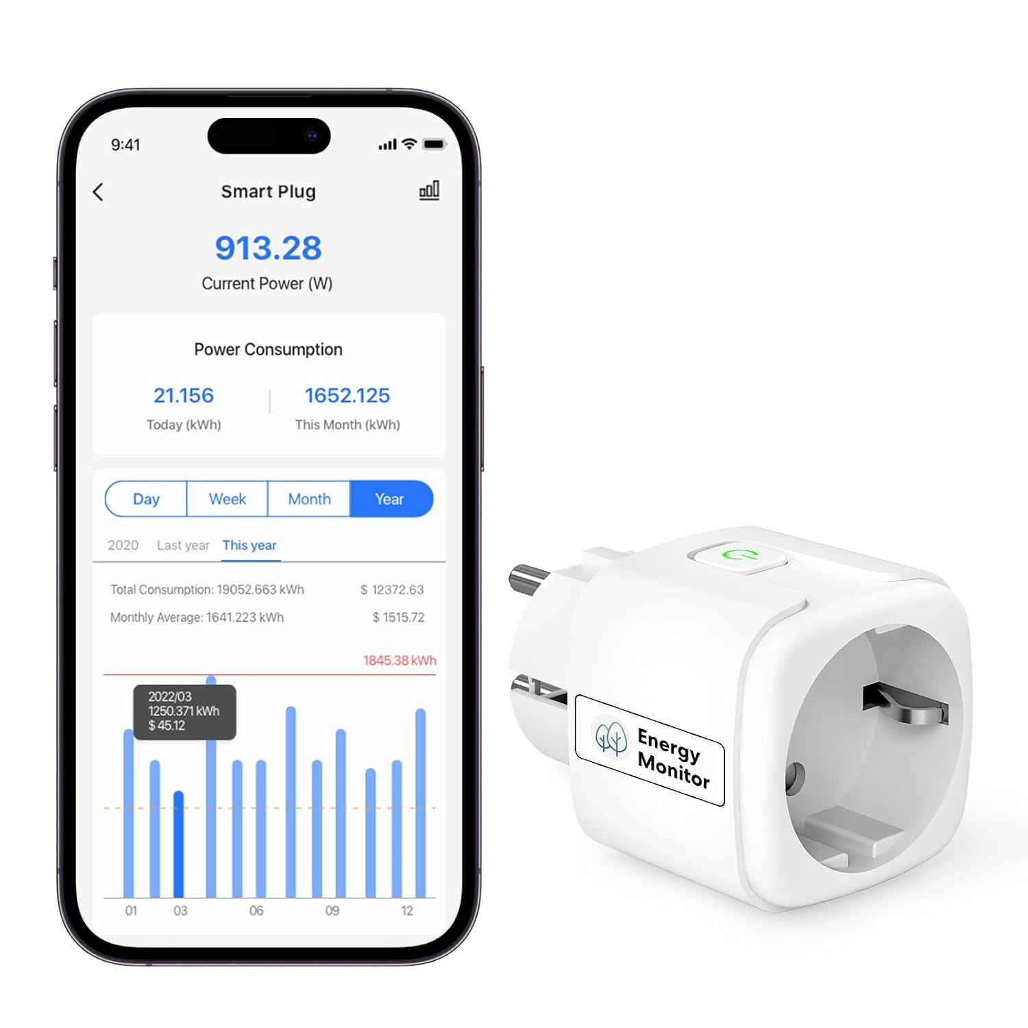 Fotografía técnica oficial de Brazo Motorizado Inteligente WiFi para Válvula de Bola de Agua y Detección de Fugas - Vista frontal con fondo neutro