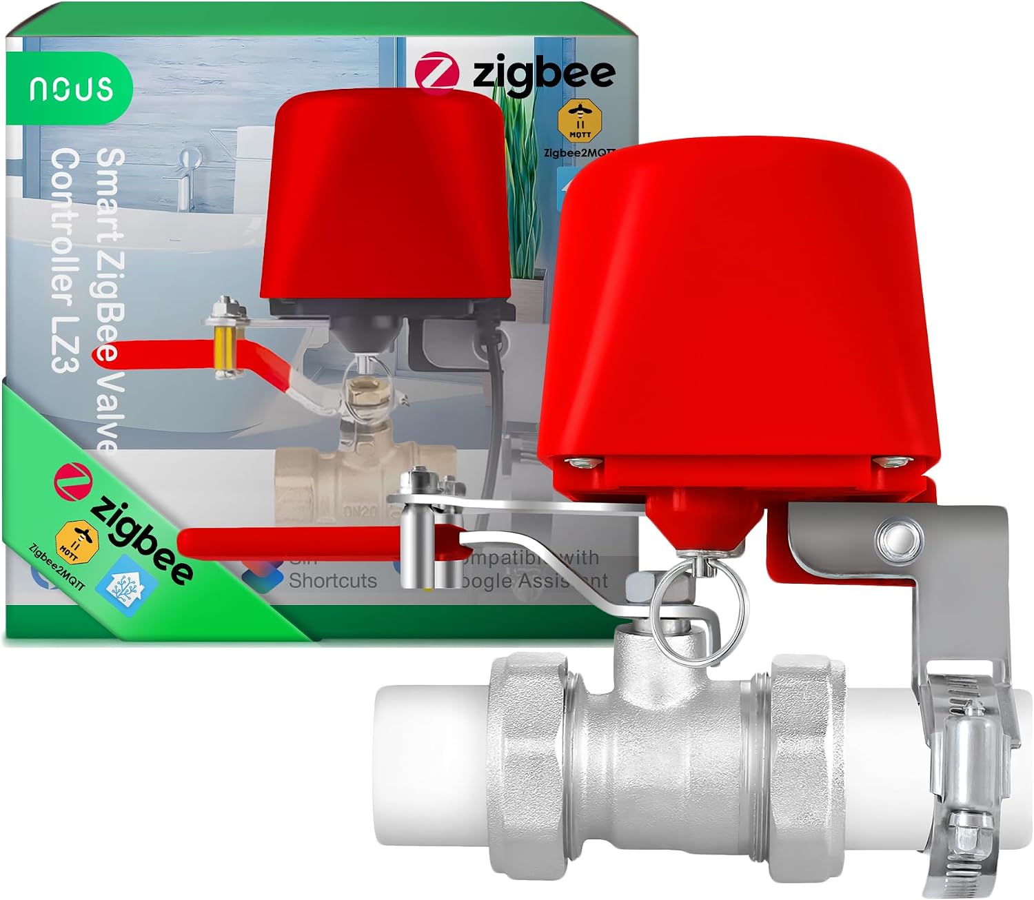 Ver especificaciones técnicas y precio actualizado de Válvula Motorizada Zigbee 3.0 de Corte de Agua y Gas con Respuesta Inmediata Fotografía técnica oficial de Válvula Motorizada Zigbee 3.0 de Corte de Agua y Gas con Respuesta Inmediata - Vista frontal con fondo neutro